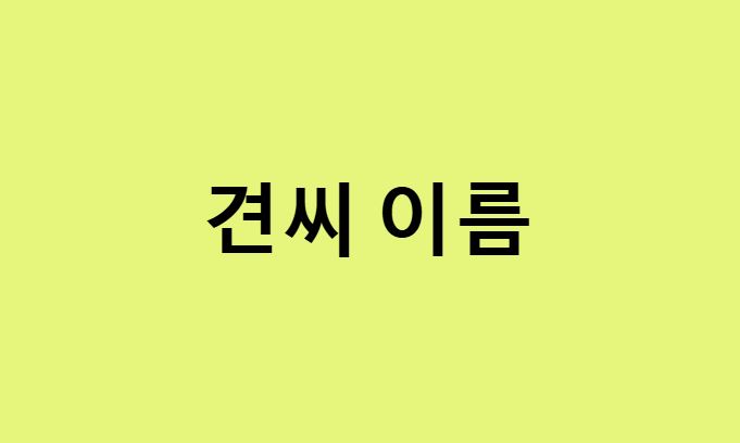 견씨 이름 짓기
